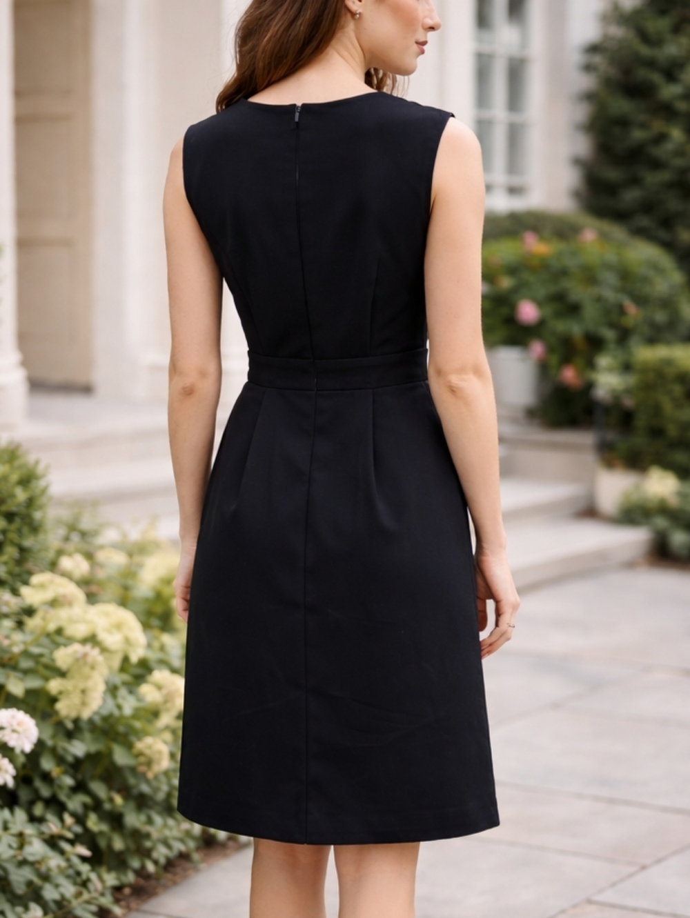 Calvin Klein Black Textured Fit & Flare Dress – Size 8 - Picture 2 of 11